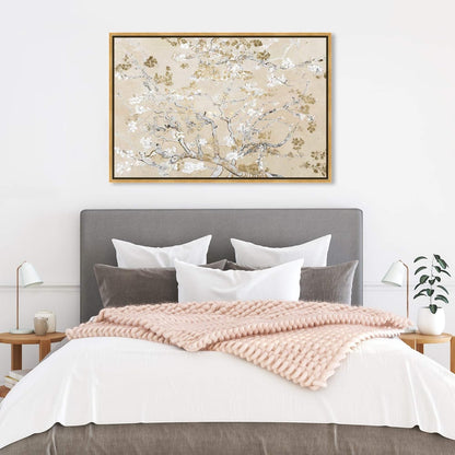 Oliver Gal Canvas Print - Van Gogh in Golden Blossoms Wall Art for Living Room & Bedroom | 36" x 24" Gold Frame