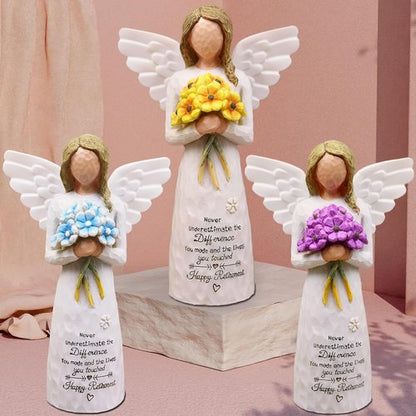 AUKEST Retirement Gifts for Women - 5.1” Blue Angel Figurine | Perfect Happy Retirement Decoration