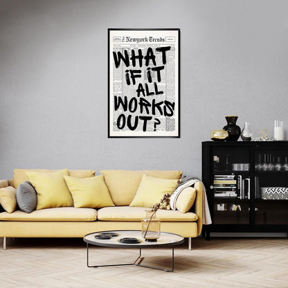 Skiennix Retro Black And White New York Newspaper Canvas Poster - Positive Affirmation Wall Art | 8x12in