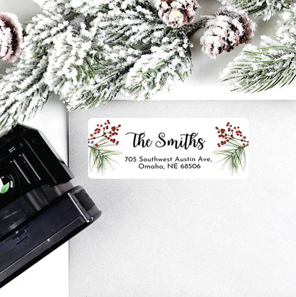 Personalized Christmas Return Address Labels, Set of 120 Self-Adhesive Name Stickers