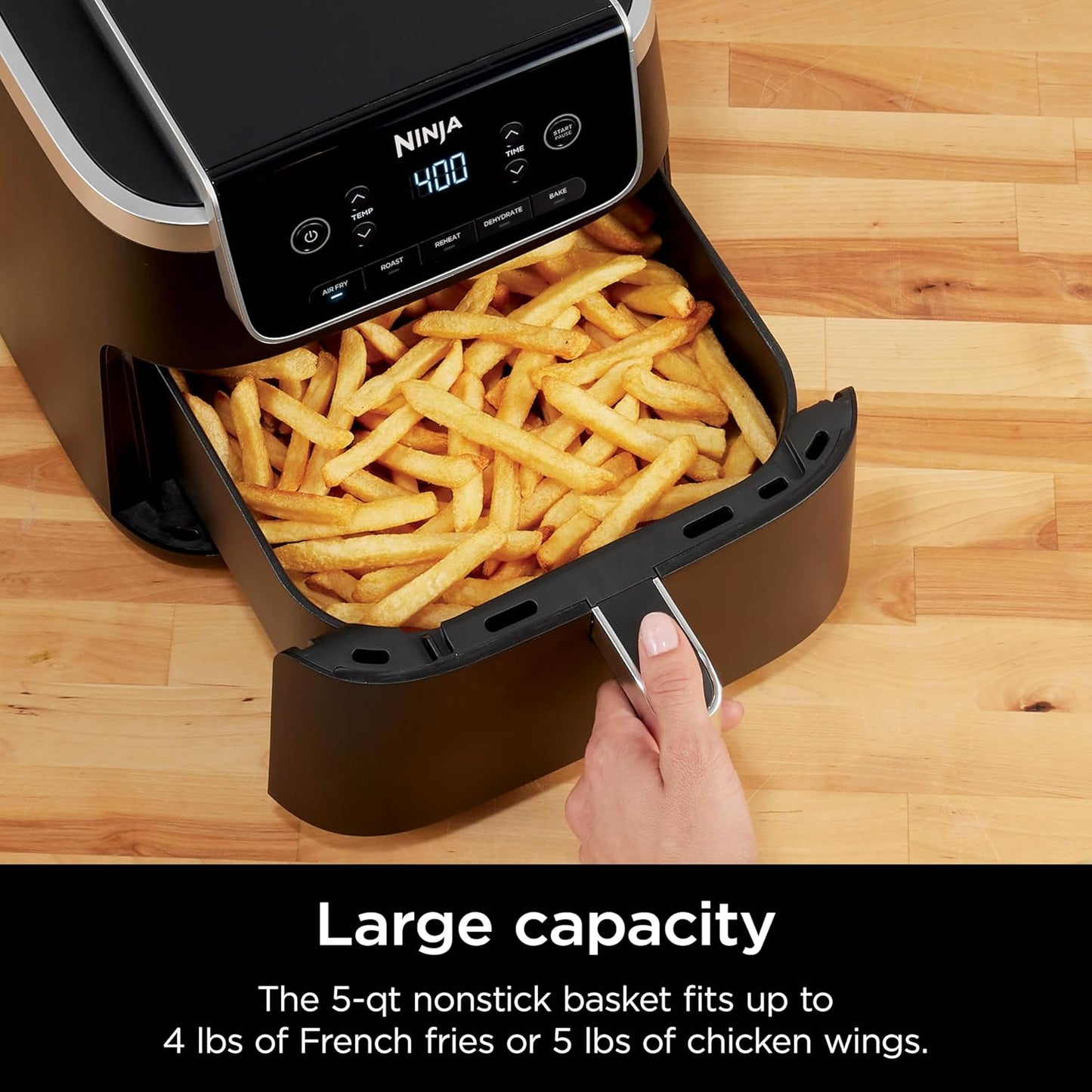 Ninja Air Fryer - 5 QT Capacity for Up to 4lbs of Fries | 5-in-1 Cooking Functions | Grey