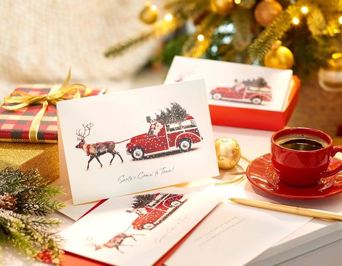 American Greetings Deluxe Christmas Cards - 14-Count Boxed Set with Envelopes | Festive Deer Design