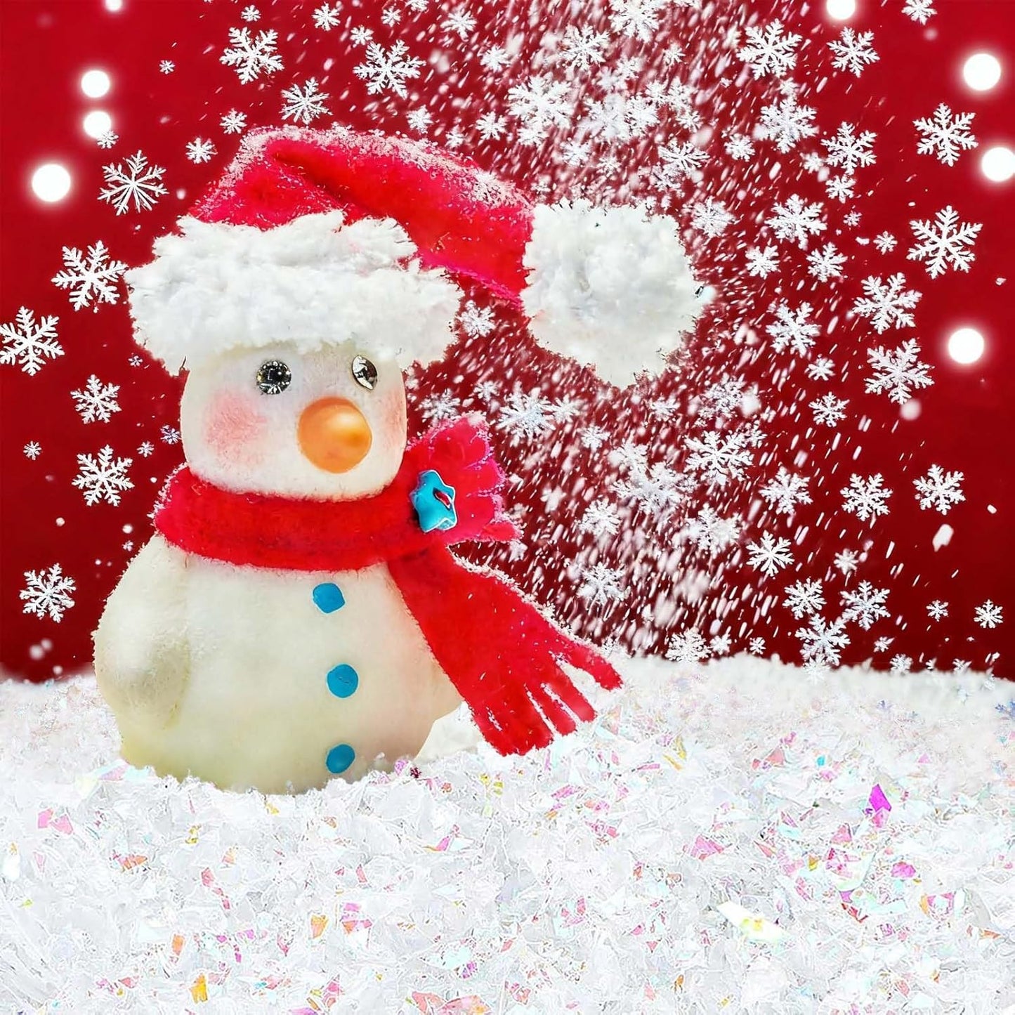 Skiennix Christmas Fake Snow - 10.6 oz Artificial Glitter Snow for Holiday Crafts & Décor