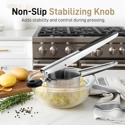 Bellemain Large Potato Ricer - Heavy Duty Stainless Steel Masher for Smooth Mashed Potatoes & Gnocchi | 15oz