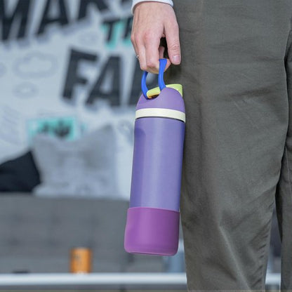 Diumepo Silicone Water Bottle Boot for Owala 24 oz, Anti-Slip Protective Sleeve for Owala Twist & FreeSip & Flip Stainless Steel Water Bottle, Boot Bottom Base for Owala (Purple)
