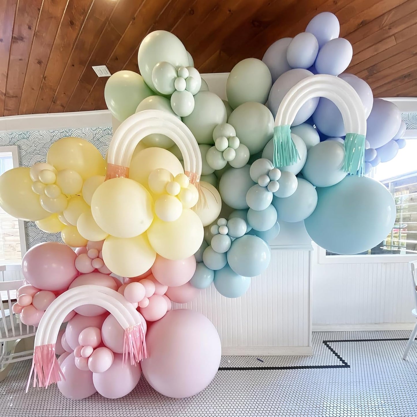 Voircoloria 105pcs Pastel Balloons - 12-Inch Latex Party Balloons for Birthdays, Weddings & Celebrations