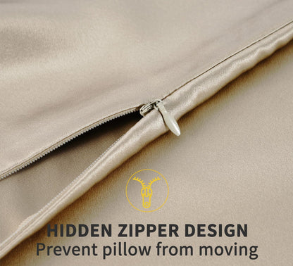 ZIMASILK 100% Pure Mulberry Silk Pillowcase - Hypoallergenic & Smooth for Hair and Skin | Queen 20''x30'', Taupe