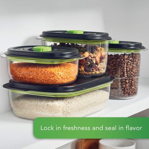 FOODSAVER 2116382 Preserve & Marinate Vacuum -Containers,1-3 cup and 1-10 cup, Clear (Count-2) & Vacuum Sealer Bags, Rolls for Custom Fit Airtight Food Storage and Sous Vide