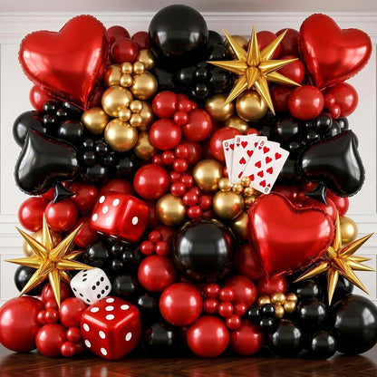 RUBFAC Premium Red Balloons - 129pcs in Various Sizes for Garland & Arch | Perfect for Weddings & Parties