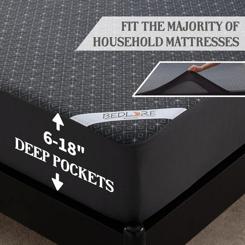 BEDLORE Queen Mattress Protector - Waterproof, Noiseless Cover for 6-18 Inch Mattresses | Soft & Breathable