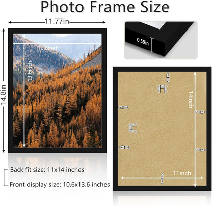 Picrit 11x14 Picture Frame - Stylish Wall-Mount Display in Elegant Black Finish