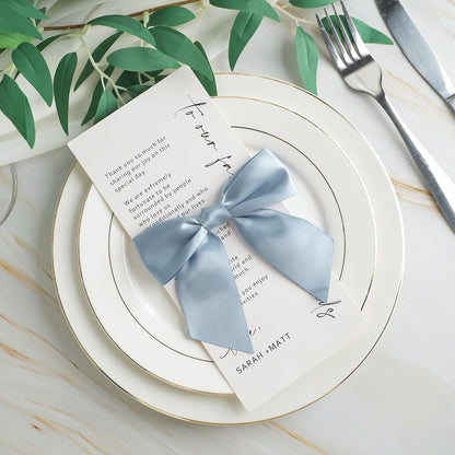AIMUDI Dusty Blue Wedding Bows - 4.5" Pre-Tied Blue Ribbon Bows for Baby Showers & Gifts | 36 Pack