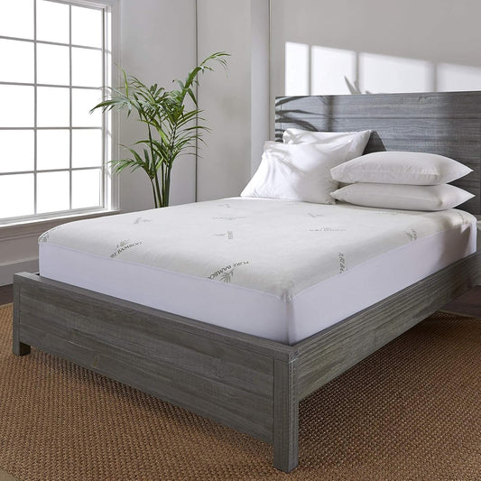 PURE BAMBOO King Mattress Protector - Waterproof, Breathable & Noiseless Cover for Moisture & Stain Protection