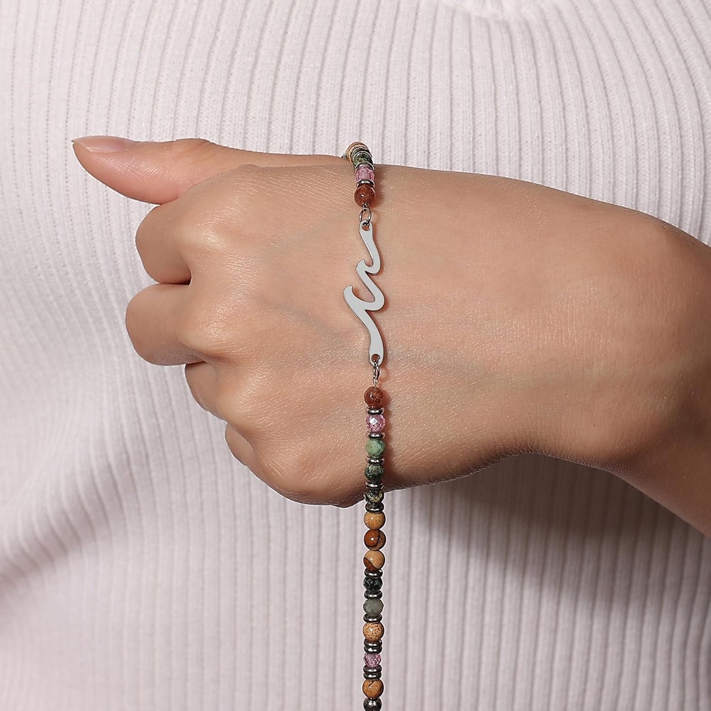 TONY & SANDY Friend Gifts for Women, Unique Birthday Gifts for Women, Sister Gift from Sister, Wave Bracelet, Christmas Easter Mother's Day Gift for Her, Bestie Friendship Bracelets