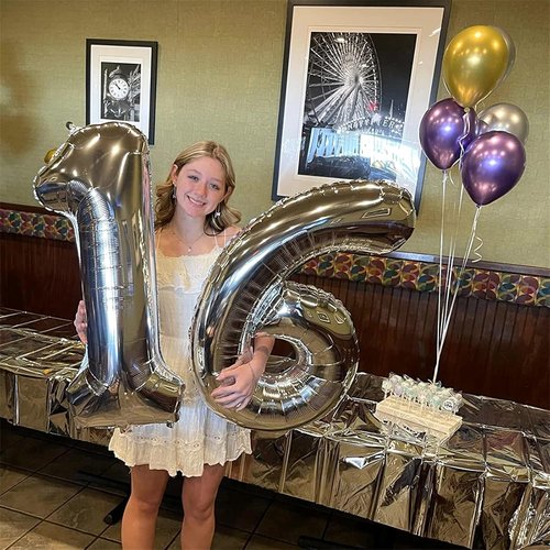 40'' Silver Number 9 Balloon - Giant Self-Inflating Foil Balloon for 9th Birthday & Anniversary Celebrations