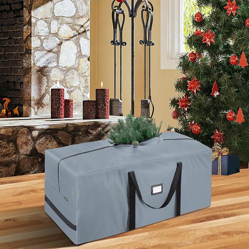 BALEINE Christmas Tree Storage Bag - Heavy Duty 900D Oxford Fabric, Extra Large with Dual Zippers & Reinforced Handles | Grey