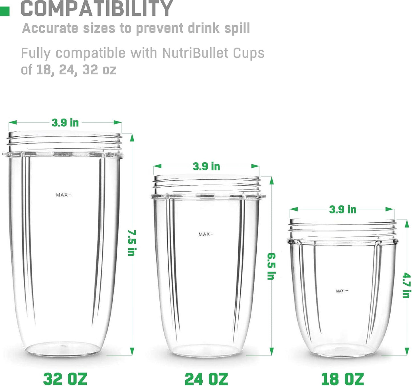 Nutribullet Flip Top To Go Lids - Convenient Replacement Parts for Blender Cups | Durable & Portable
