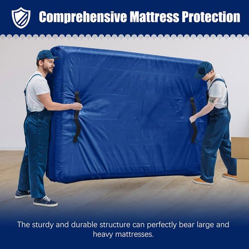 Cosy Family Mattress Bags for Moving - Extra-Thick 170GSM Reusable Cover with Zipper | King Size, Blue