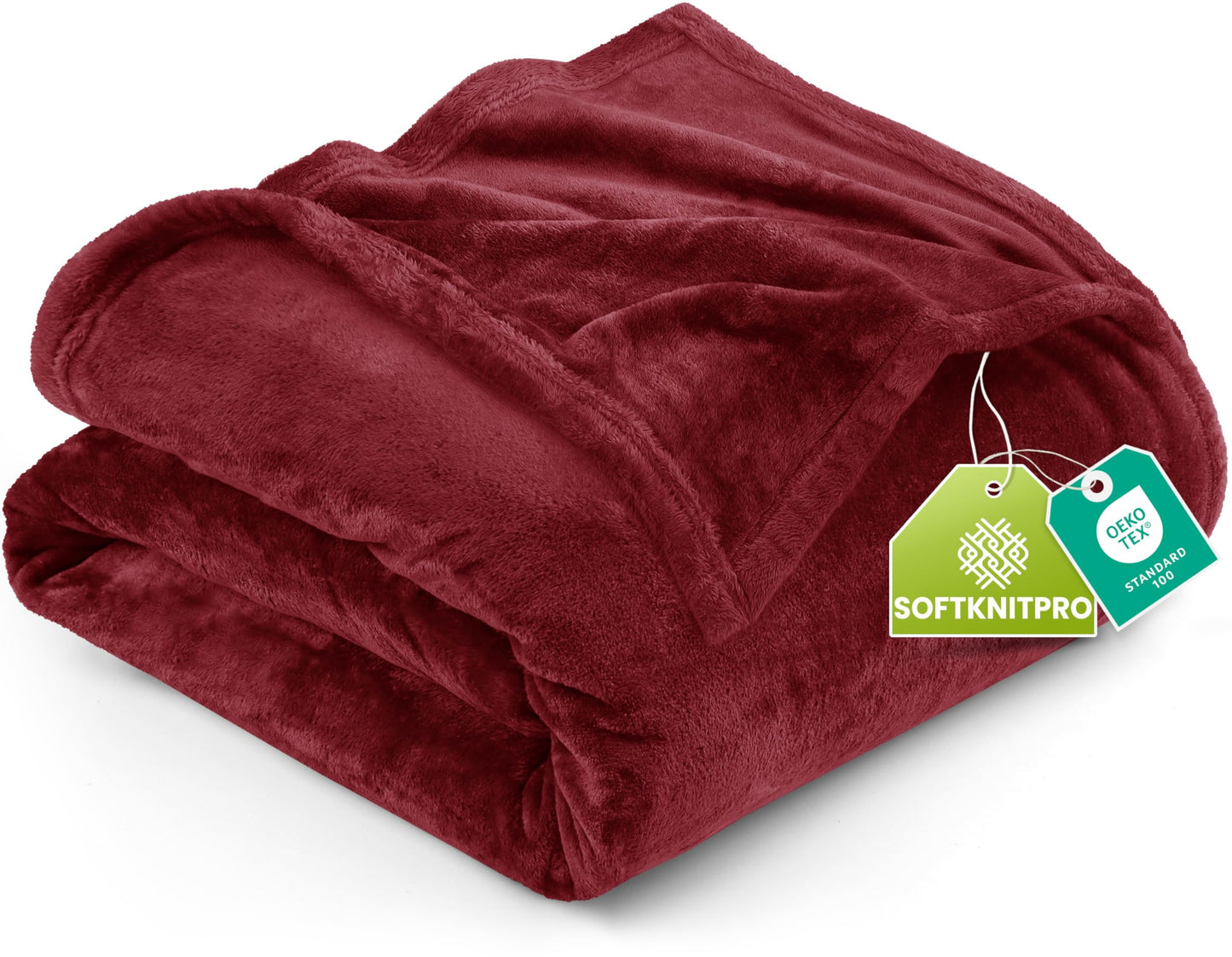 Utopia Bedding Fleece Blanket Twin Size Burgundy 300GSM Luxury Anti-Static Fuzzy Soft Microfiber Bed Blanket (60x80 Inch)