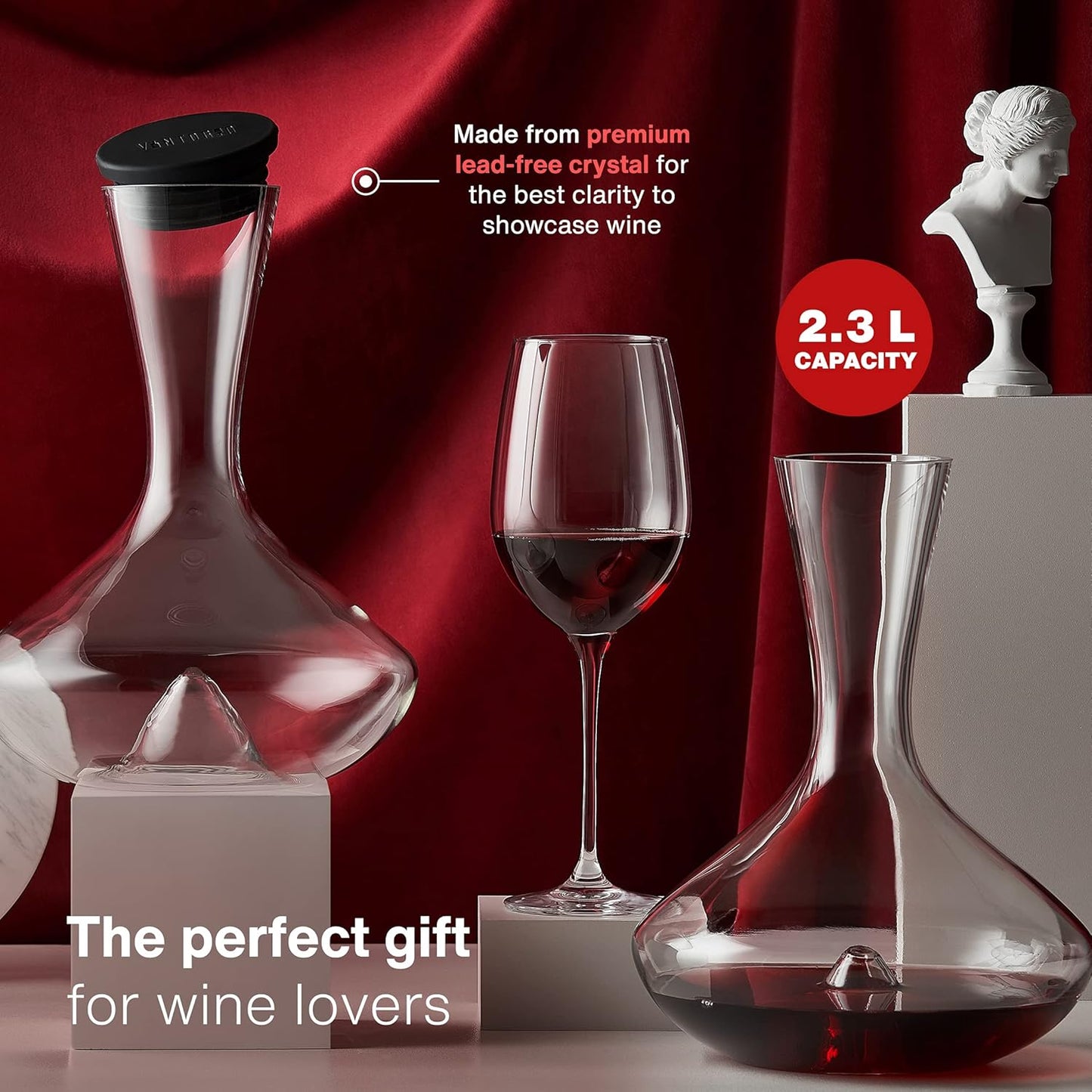 Wine Aerator Pourer and Citadel Wine Decanter Bundle by Vintorio