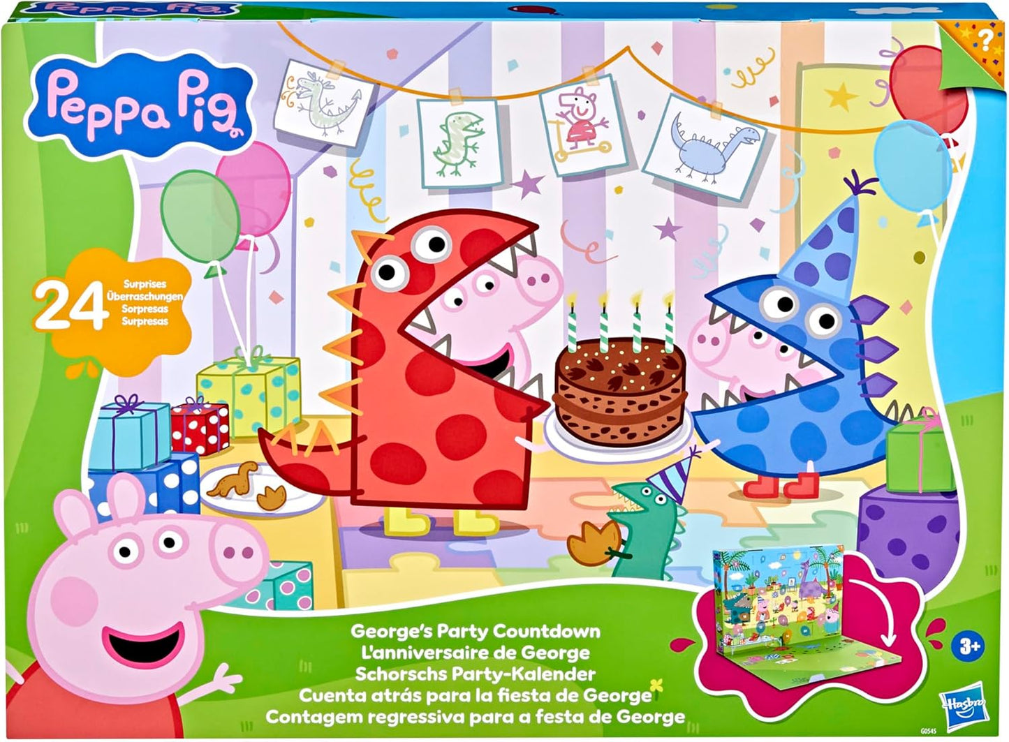 Peppa Pig Advent Calendar - George's Party with 24 Surprise Toys & Stickers | Perfect for Kids 3+