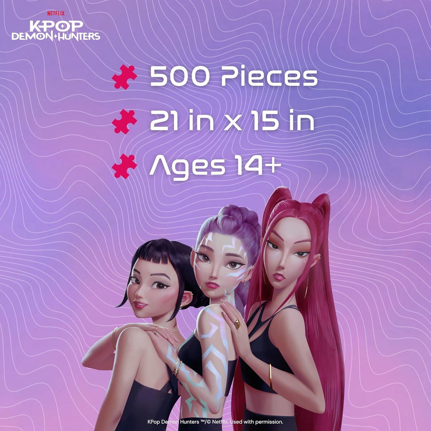 Buffalo Games – Kpop Demon Hunters Jigsaw Puzzle | 500 Piece Foil-Finish Design for Fans
