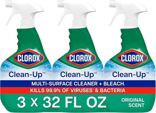 Clorox Clean-Up Multi-Surface Cleaner - Original Bleach Spray, 32 Fl Oz, Pack of 3