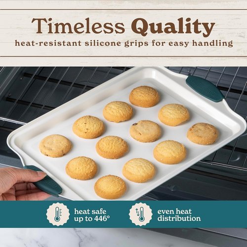 Country Kitchen Nonstick Bakeware Set - Heavy Duty & Durable, Easy Release, Sage | 4-Piece Set