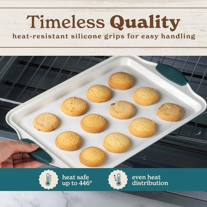 Country Kitchen Nonstick Bakeware Set - Heavy Duty & Durable, Easy Release, Sage | 4-Piece Set
