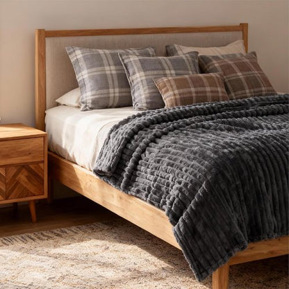 Bedsure GentleSoft Grey Fleece Queen Blanket - Cozy, Soft Throw for Couch | 90x90 Inches