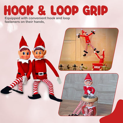 Quebec Naughty Elf Set - Soft Body Christmas Elf Figures for Boys & Girls | 12-Inch Santa's Helpers
