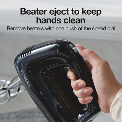 Proctor Silex Electric Hand Mixer - 5-Speed with Bowl Rest, Compact & Lightweight, 215 Watts, Black