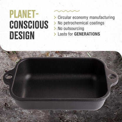Victoria | Mini Lasagna Pan - Preseasoned Cast Iron Roaster for Casseroles & Sides, Made in Colombia