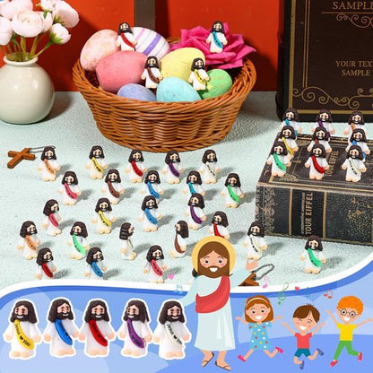 Bememo Mini Jesus Figures - 50 Pcs Christ Toys for Hide and Seek | Colorful Religious Party Favors