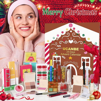 UCANBE Makeup Advent Calendar 2025 - 24 Days of Christmas Gift Sets for Women & Teens | Full Makeup Kits