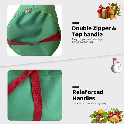 OUTTDID Christmas Wrapping Paper Organizer - Durable 600D Oxford Fabric Storage for 18-25 Rolls | Green with Handles & Zipper