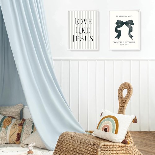 LARTSFRO Coquette Black Bow Wall Art - Inspirational Christian Decor for Teen Girls | Set of 4 Unframed 10x10 Inch Prints