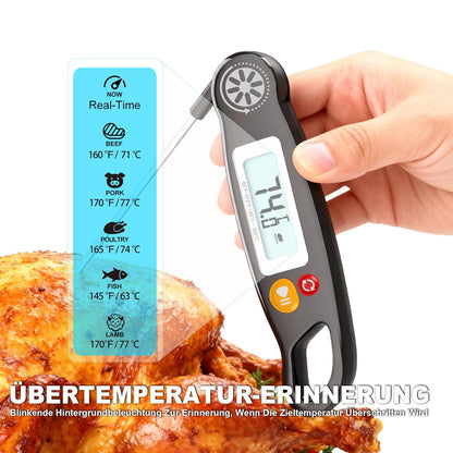 Antonki Digital Meat Thermometer - Instant Read Cooking Thermometer with Backlight | Perfect for Grilling, Baking, BBQ