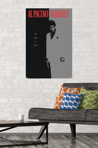 Scarface Wall Poster - Unframed Movie Art Print | 34" L x 22.4" W for Home Decor