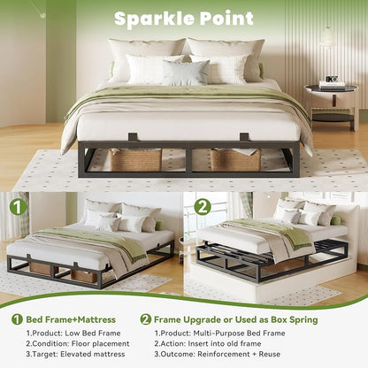 10 Inch Queen Bed Frame - Heavy Duty Metal Platform Base (Variation: 10 Inch+Queen)