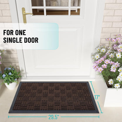 OLANLY Heavy-Duty Front Door Mat - Absorbent, Non-Slip, Stain & Fade Resistant | 29.5x17, Brown