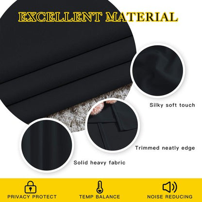 NICETOWN Black Out Bedroom Curtains 72 inches Long, Grommet Blackout Thermal Insulated Window Treatment Room Darkening for Bedroom/Home Office, 2 Panels, W37 x L72