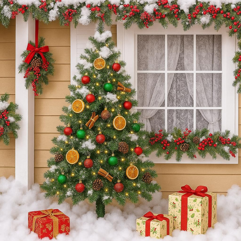 Skiennix Christmas Fake Snow Decor - Fluffy Flame Resistant Indoor Cotton Snow Blanket | 5.6oz for Holiday Crafts & Decorations