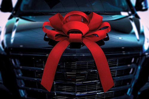 CarBowz Big Red Velvet Car Bow - Giant 30" Non-Scratch Magnet | Weather-Resistant Vinyl