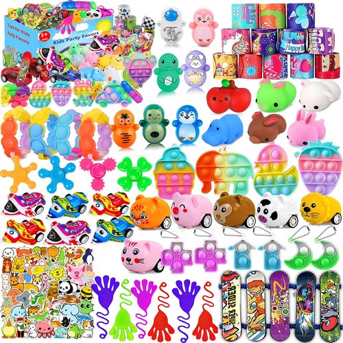 124 Pcs Party Favors | Skiennix Birthday Gift Toys for Kids 4-8 | Goodie Bag Stuffers & Carnival Prizes