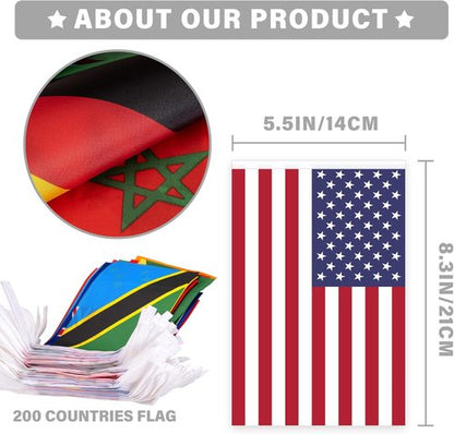 International Flags Bunting Banner - 200 Countries String Flag Decoration for Events | 184 ft