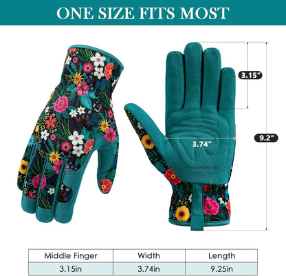 Trifabricy Gardening Gloves - Breathable Leather, Thorn-Proof & Puncture-Resistant | Women's Size