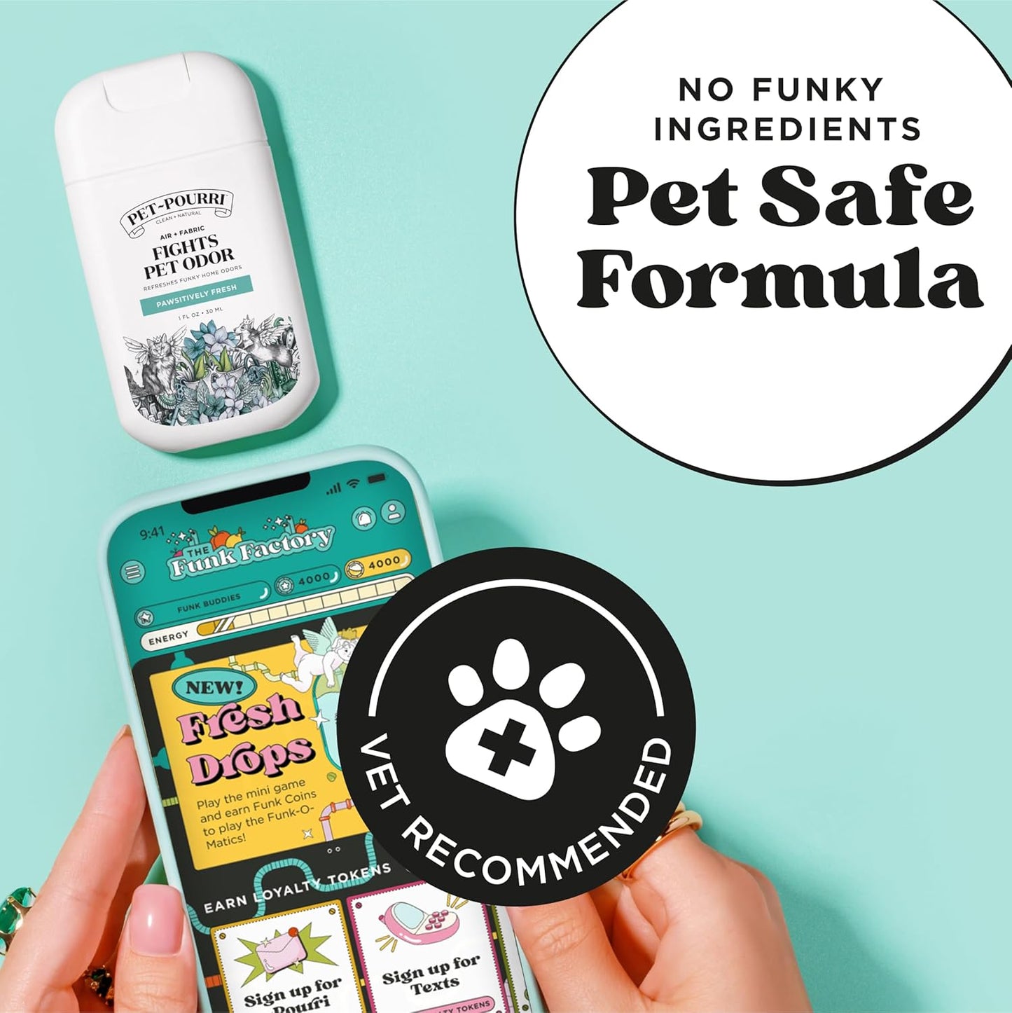 Poo-Pourri Pawsitively Fresh Pocket Deodorizer Spray - Natural Pet Odor Remover for Dogs & Cats - Vet Recommended
