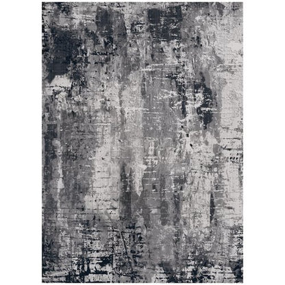 Area Rug Living Room Rug, 4x6 Modern Abstract Washable Rug Black Non Slip Foldable Faux Wool Vintage Carpet, Fluffy Non-Shedding Rugs for Living Room, Bedroom, Dining Room, Kids Playroom