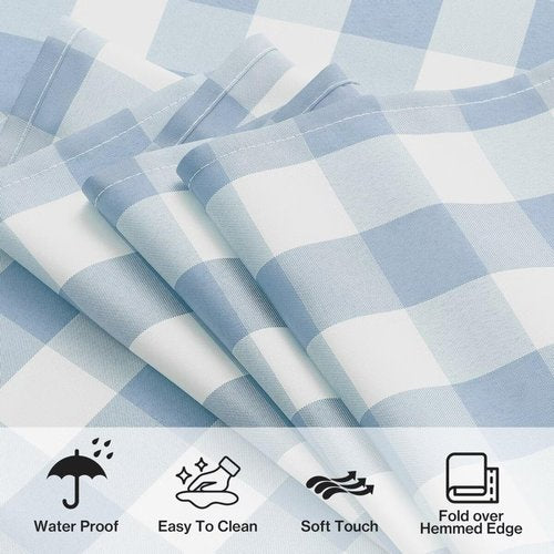 Checkered Tablecloth - Waterproof Gingham Table Cover | Light Blue, 52" x 70" - Wrinkle-Free & Washable for Dining and Outdoor Events